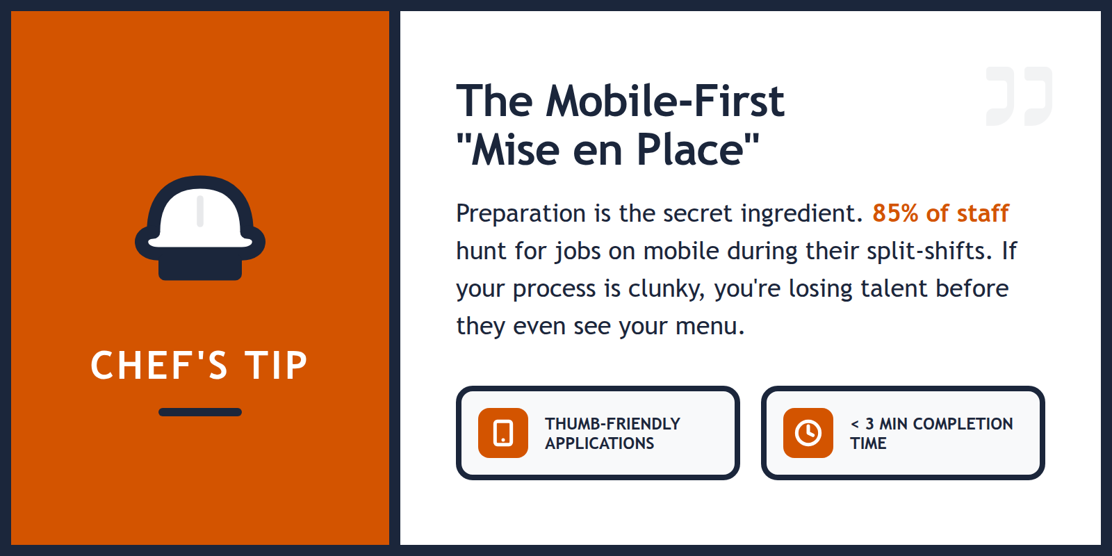 Chef's Tip icon showing a chef's hat and a lightbulb.