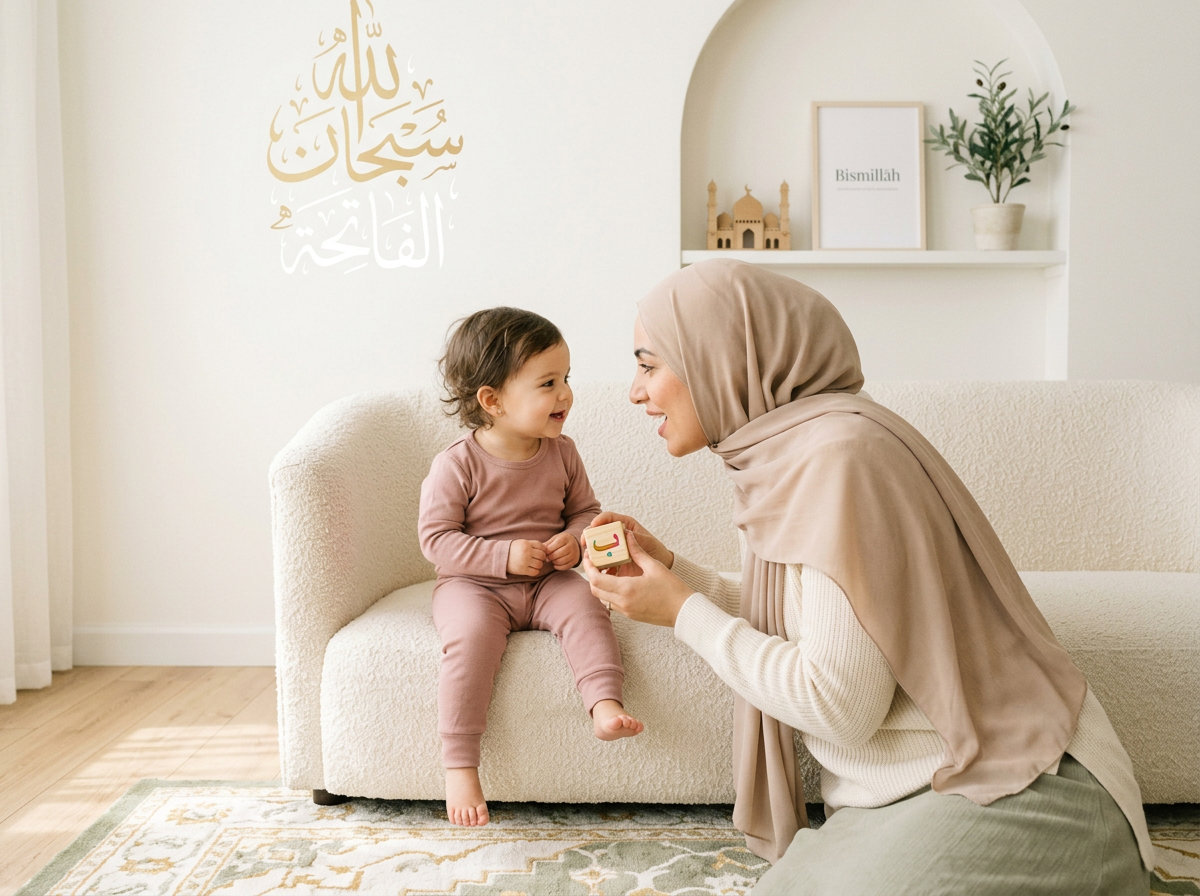 A mother and child in a serene home setting, focusing on the emotional connection during early speech development.